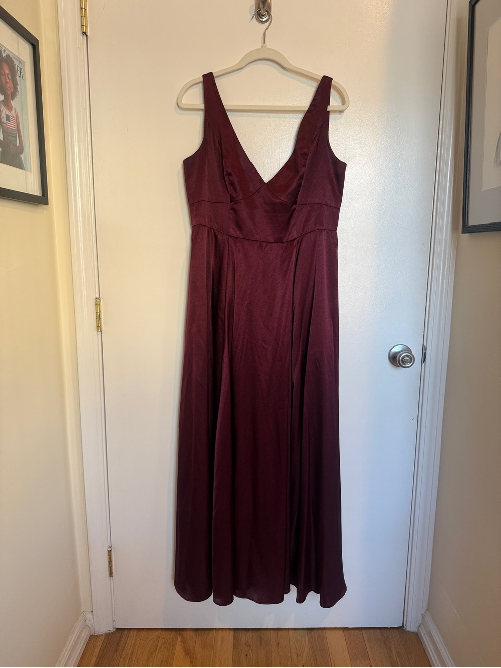 Sleeveless V-Neck Maxi Dress in Deep Wine